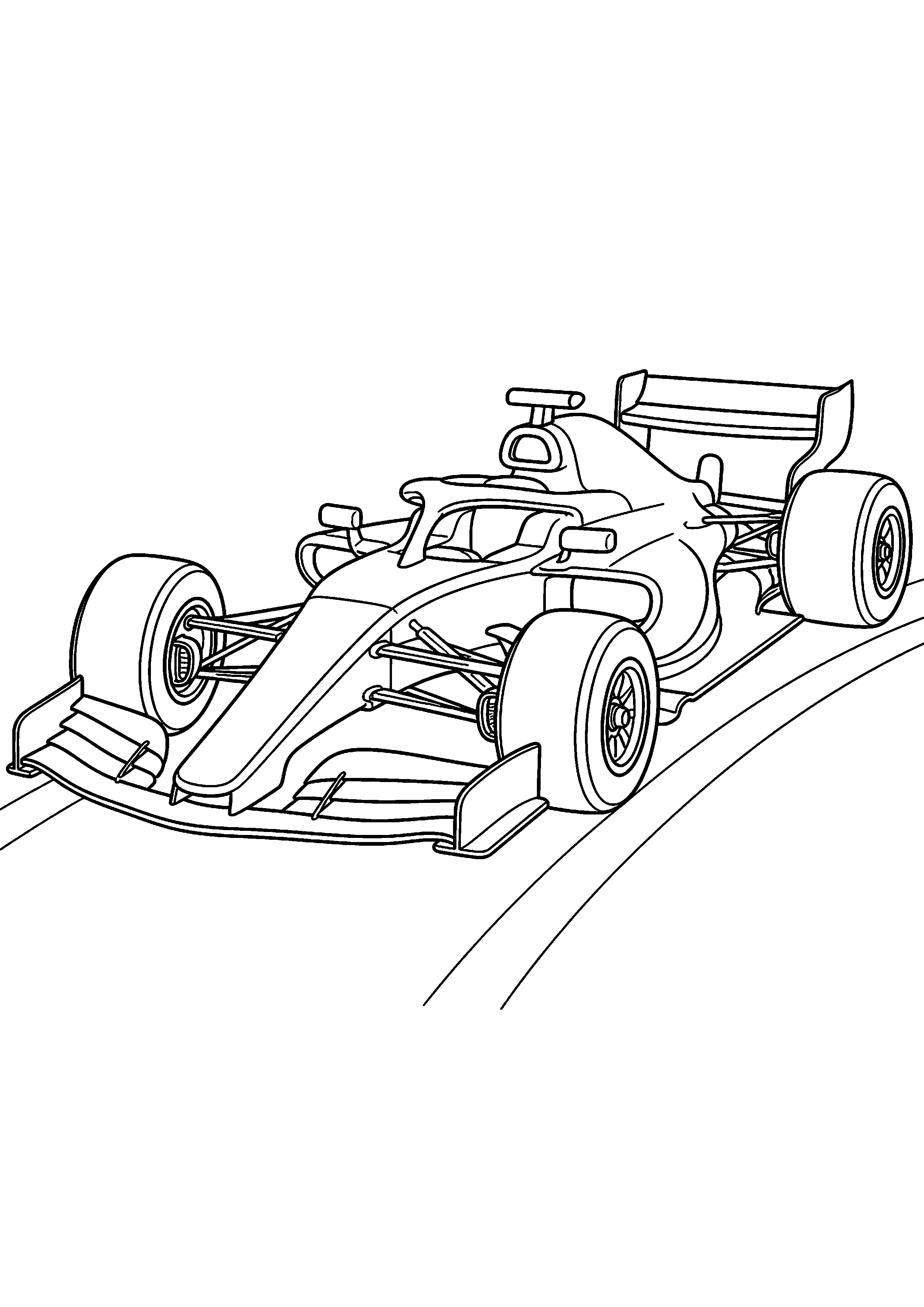 Formuła 1 – kolorowanka dla najmłodszych – czarno-biała kolorowanka