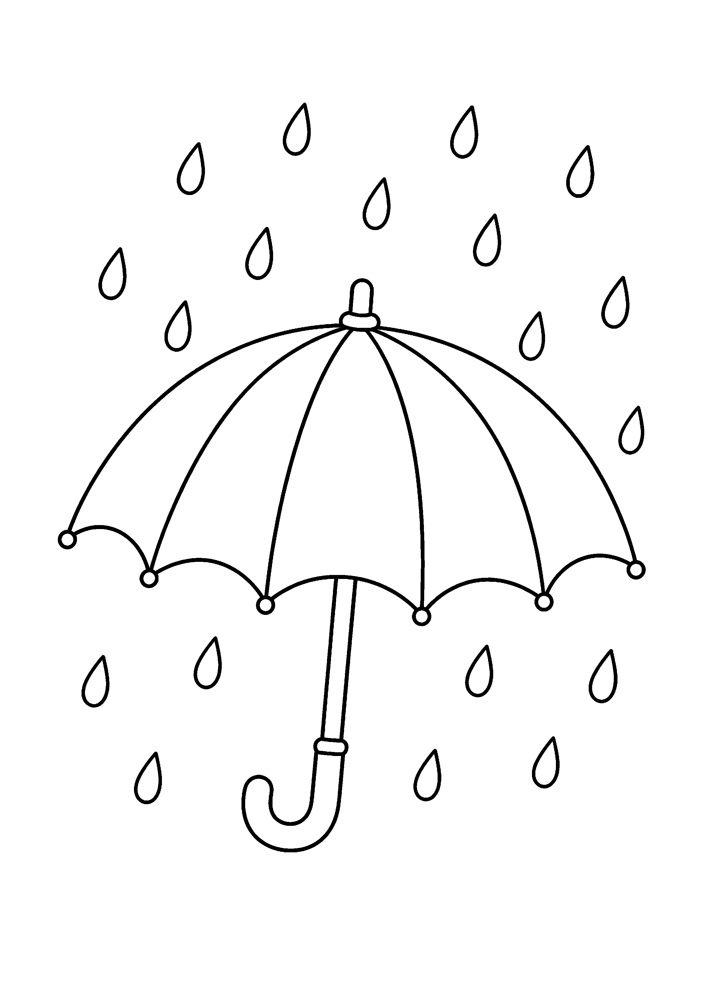 Jesienny parasol – kolorowanka – czarno-biała kolorowanka dla dzieci