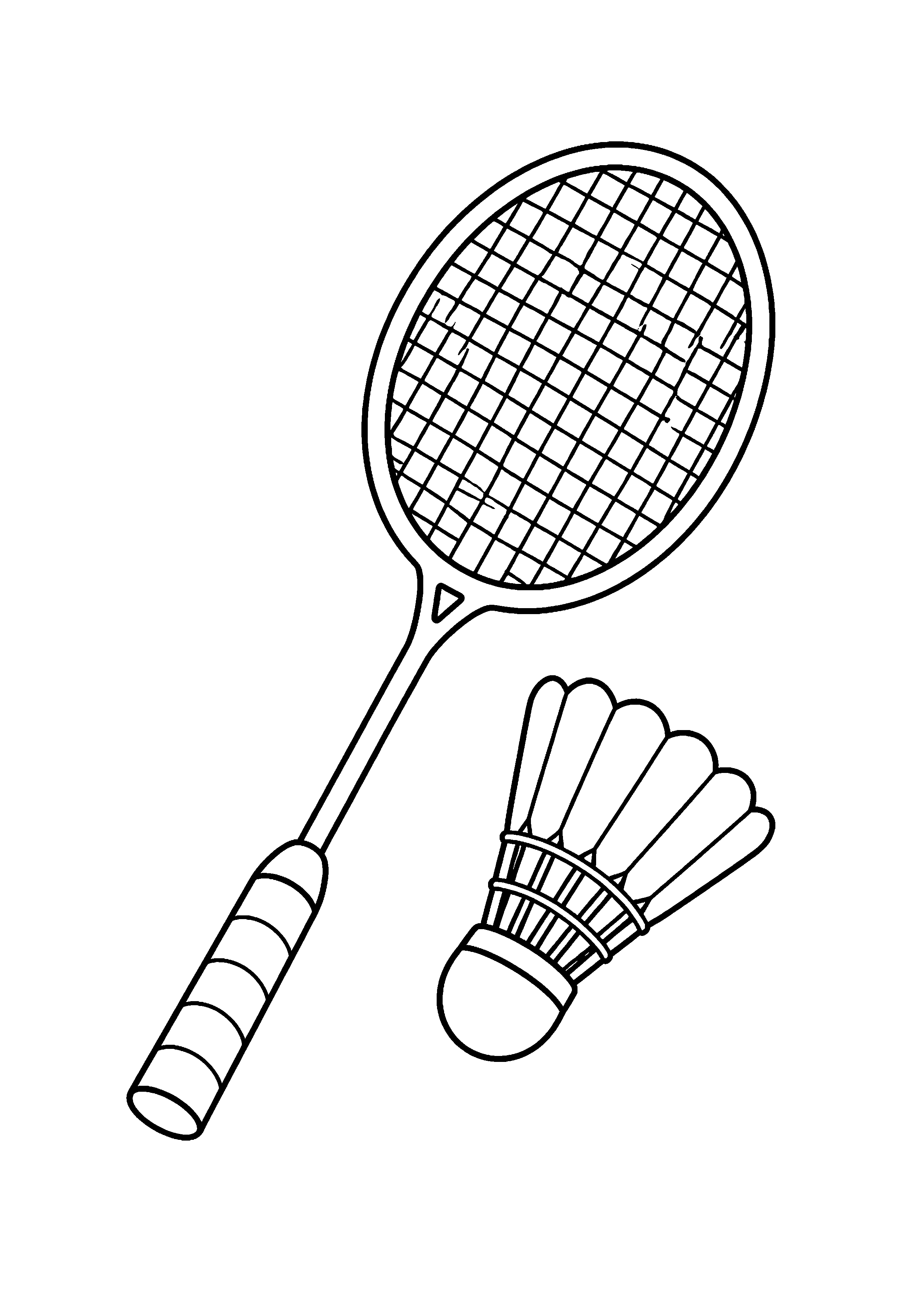 Badminton – kolorowanka – czarno-biała kolorowanka dla dzieci