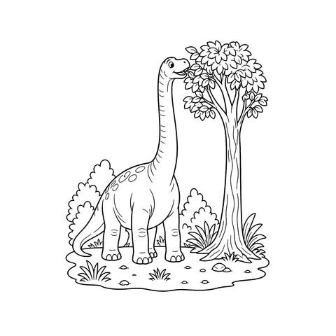Brachiozaur – kolorowanka – czarno-biała kolorowanka