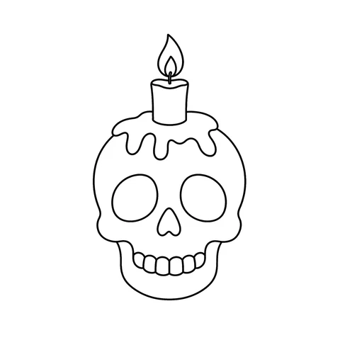 Czaszka na Halloween – kolorowanka – czarno-biała kolorowanka dla dzieci