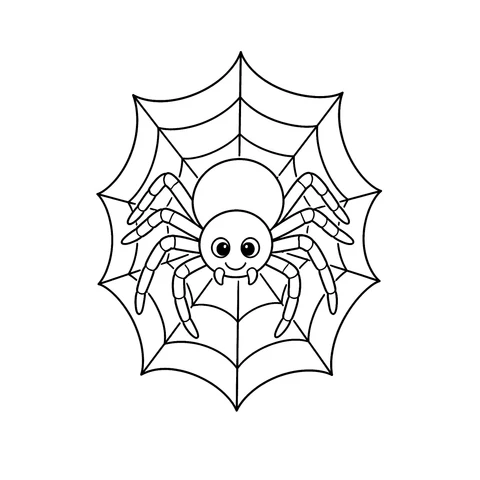 Pająk na Halloween – kolorowanka – czarno-biała kolorowanka dla dzieci