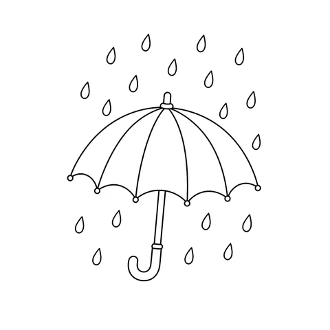 Jesienny parasol – kolorowanka – czarno-biała kolorowanka dla dzieci
