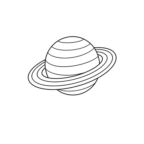 Saturn – kolorowanka – czarno-biała kolorowanka dla dzieci