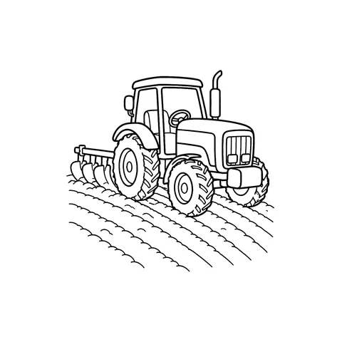Traktor – kolorowanka – czarno-biała kolorowanka dla dzieci