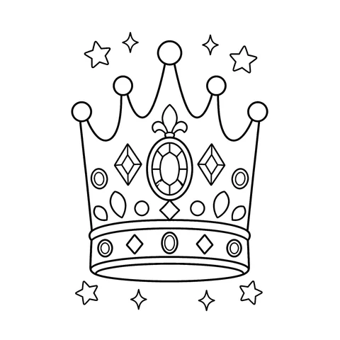 Korona kolorowanka – czarno-biała kolorowanka dla dzieci