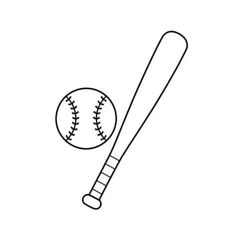 Baseball – kolorowanka – czarno-biała kolorowanka dla dzieci