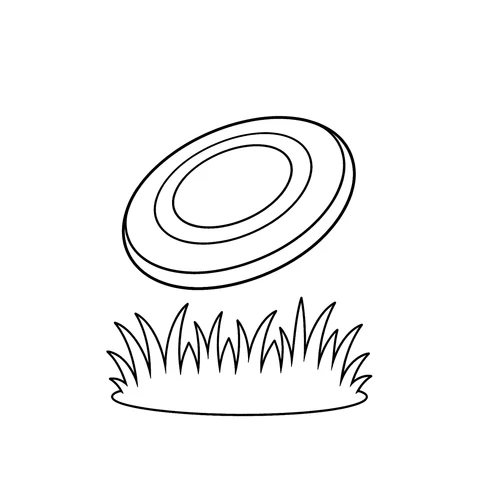 Frisbee – kolorowanka – czarno-biała kolorowanka dla dzieci